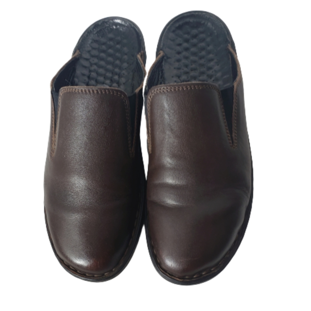 Josef Seibel 9 Brown Leather clog mule sz 40 - 9